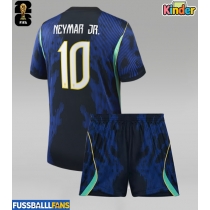 Brasilien Neymar Jr #10 Auswärts Trikotsatz Kinder WM 2026 Kurzarm (+ Kurze Hosen)